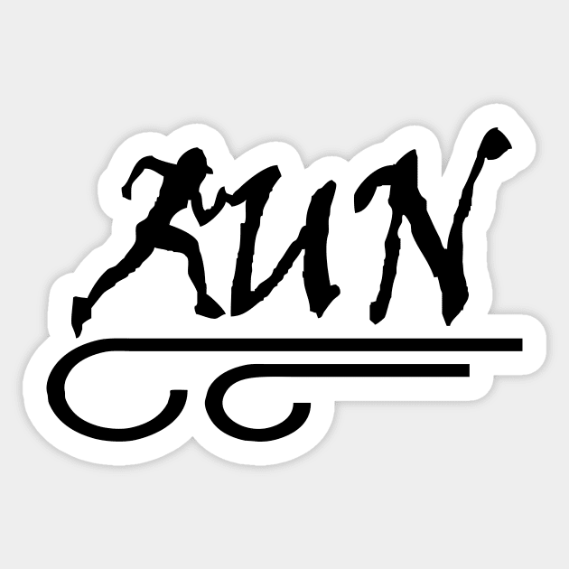 Run (black) Sticker by Liberty Steele